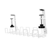 TEHAUX Under Desk Cable Management Rack White Small Cord Organizer Tray No Tools Needed Easy Installation Wire Holder for Neat Desktop Power Strip Storage Office Home