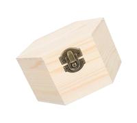 TEHAUX Unfinished Hexagon Wooden Box with Hinged Lid Natural DIY Storage Case for Keepsakes Jewelry and Treasures Stylish Hexagonal Design for Home and Office Organizer