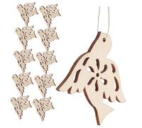 TEHAUX Unfinished Wooden Peace Dove Pendants 20pcs Hollow Bird Chips for DIY Handmade Craft Hanging Decor for Christmas and Cards