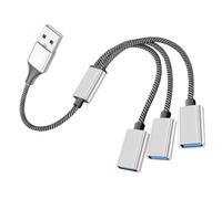 TEHAUX USB Adapter Multi-Port USB Splitter 1 Male to 3 Female Ports for Laptop Charging Data Sync