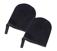TEHAUX Velvet Fabric Self Tanning Mitt 2Pcs Mini Gloves for Small Areas Including Face and Elbows with Body Lotion and Mousse for Even Sunless Tan