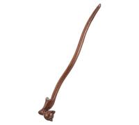 TEHAUX Vintage Chinese Style Handmade Golden Rosewood Hairpin Long Tail Cat Carved Wooden Hair Stick Retro Hair Accessory for Traditional Costume
