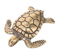 TEHAUX Vintage Copper Turtle Ornament 1.7 Inch Retro Tortoise Figurine Desktop Sculpture Home Office Bookshelf Decor
