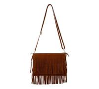 TEHAUX Vintage Fringe Crossbody Bag Tassel Design, Spacious Interior Pockets, Retro Saddle Bag for Women