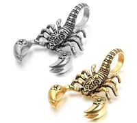 TEHAUX Vintage Gothic Scorpion Necklace for Men, Adjustable Rope Alloy Pendant, Non-fading Silver Hip Hop Jewelry, Gift for Friends and Everyday Wearing