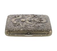 TEHAUX Vintage Style Engraved Metal Cigarette Case for Men, Retro Tobacco Holder with Moisture Protection and Secure Closure, Portable Travel Box Holds 20 Cigarettes