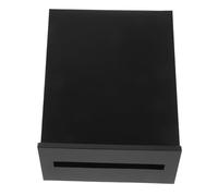 TEHAUX Vintage Wall Mounted Donation Box with Slot Iron Suggestion Mailbox for Voting Fundraising Charity Tip Collection Space Saving Black Ballot Container for Office and Home Decor