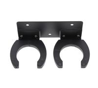 TEHAUX Wear-resistant Wall-mounted Microphone Hook with Silicone Anti-slip Slot Stable Dual Hanger Mic Rack for Wireless Microphones for Ktv Conference Rooms Church and Home Use