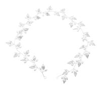TEHAUX Wedding Hair Vine Bridal Hair Vine Long Headband Leaf Shape Silver Alloy Easy to Put on Easy to Take for Women and Special Occasions Wedding