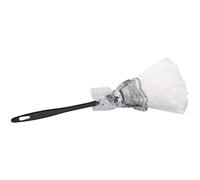 TEHAUX White Maid Duster with Delicate Lace Trim Plastic Hand Duster for Cleaning and Stage Performance Props, for Witch Themed Parties and Cosplay Accessories