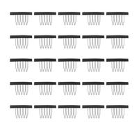 TEHAUX Wig Clips Hair Accessories with 6-teeth Steel Claws 25pcs Easy to Sew and Cloth Strips Black Wig Combs and Hair Extension for DIY Making and Personal Use