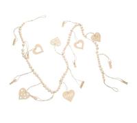 TEHAUX Wood Bead Photo Card Holder Garland with Clips Wall Hanging Beaded String Decor for Photos Postcards Artwork Display Craft Hanging Tassel for Home Bedroom Office