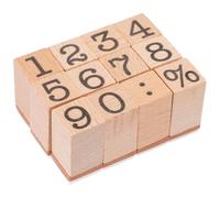 TEHAUX Wood Craft Stamps Number Pattern Decorative Wooden Silicone Stamps Elegant Style Easy to Use for Post Letter Decoration and Holiday Crafts