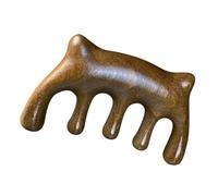 TEHAUX Wood Scalp Massager Comb Simple Massage Comb Body Massager Tool Without Burr Five-Tooth Design for Scalp Massage Outdoor Use and Travel