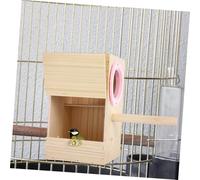 TEHAUX Wooden Bird Breeding Box Parakeet Nesting House 20x12x12cm Left Hanging Bird Supplies Breeding Hatchery for Budgerigars