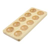 TEHAUX Wooden Egg Storage Tray Holder Organizer Solid Wood Egg Plate for Kitchen Countertop Refrigerator Safe and Space-saving Holding Accessory