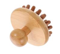 TEHAUX Wooden Mushroom Shape Back and Arm Massager Tool with Wide Tooth Comb for Muscle Scraping and Relaxation, Handheld Manual Massage Instrument for Body Therapy and Stress Relief
