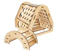 TEHAUX Wooden Nut House Hamster Bridge Good Decoration Sleeping Place Wood Material House for Hamster Cage Small Animal Habitat People Have Small Pets