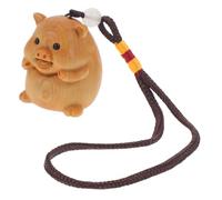 TEHAUX Wooden Pig Phone Charm Pendant Cute Chubby Pig Decoration for Car Keychain DIY Crafting Accessory Handcrafted Artistic Design