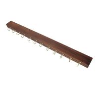 TEHAUX Wooden Tie and Belt Rack with 18 Hooks Wall Mounted Organizer for Closet and Entryway, Space-saving Design with Mounting Hardware, Modern Minimalist Style in Coffee Colour