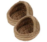 TEHAUX Woven Chicken Coop Nest 2Pcs Small Sleeping Bed with Breathable Bedding for Hen House Breeding