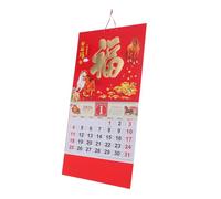TEHAUX Year Horse Chinese Calendar for Wall with Gold Foil Fu Character Ornament Spring Festival Lunar Year Hanging Mounted Calendar for Home Office Monthly Planner and Daily Organizer