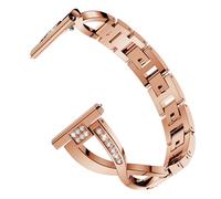 TEHAUX Zinc Alloy X-Shaped Rhinestones Smart Watch Strap 20Mm Waterproof Watchband Suitable for Daily and Work Use