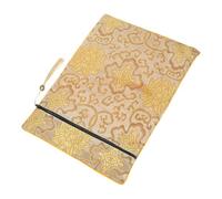 TEHAUX Zippered Scripture Storage Bag with Tassel, Large Yellow Floral Buddhist Prayer Book Pouch, Wrapping Cloth Organizer for Bible and Sundries, Carrying Case for Religious Books