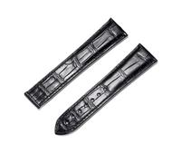 TEHDFG Alligator Grain Watchbands Compatible With OMEGA Watch Band Black Crocodile Bracelet Strap Replacement 19mm 20mm 21mm(HB-OMG-BLK-PUSH,19mm)