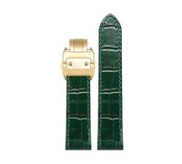 TEHDFG Compatible With Cartier Santos Sandoz 100 Leather Watchband 20 23 24.5mm Solid Steel Buckle Flat Interface Unisex Black Brown Strap(Antique Black,23mm)