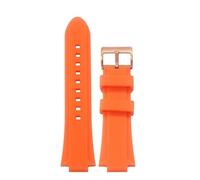 TEHDFG Convex Mouth Silicone Watch Strap Compatible With Ulysse Nardin MARINE Diving Rubber Sports Wristband Black Blue Men's Bracelet(Orange C rose,26x12mm)