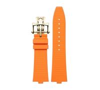 TEHDFG Fluororubber Strap Compatible With Vacheron Constantin Overseas 4500V 5500V with Quick-Release Convex Interface(Orange Gold)
