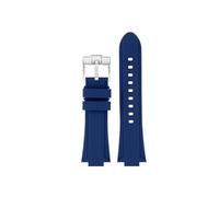 TEHDFG Quick Release Rubber Strap Compatible With Maurice Lacroix AI1108 AIKON Series Bracelet AI6008 Silicone Watchband AI6007 AI6038 AI6058 6006(Blue silver pin,AI6008)