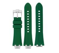 TEHDFG Quick Release Rubber Strap Compatible With Maurice Lacroix AI1108 AIKON Series Bracelet AI6008 Silicone Watchband AI6007 AI6038 AI6058 6006(Green silver P-metal,AI6058)