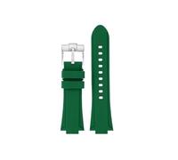 TEHDFG Quick Release Rubber Strap Compatible With Maurice Lacroix AI1108 AIKON Series Bracelet AI6008 Silicone Watchband AI6007 AI6038 AI6058 6006(Green silver pin,AI1108)