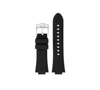 TEHDFG Quick Release Rubber Strap Compatible With Maurice Lacroix AI1108 AIKON Series Bracelet AI6008 Silicone Watchband AI6007 AI6038 AI6058 6006(Black silver pin,AI6008)