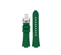 TEHDFG Quick Release Rubber Strap Compatible With Maurice Lacroix AI1108 AIKON Series Bracelet AI6008 Silicone Watchband AI6007 AI6038 AI6058 6006(Green silver,AI6007)