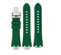 TEHDFG Quick Release Rubber Strap Compatible With Maurice Lacroix AI1108 AIKON Series Bracelet AI6008 Silicone Watchband AI6007 AI6038 AI6058 6006(Green silver-metal,AI6038)
