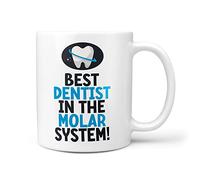 TeHe Gifts - Best Dentist in The Molar System Funny Present for Dentists Private NHS Dental Him Her Women or Men 10oz Gift Mug