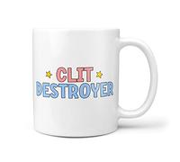 TeHe Gifts Clit Destroyer Funny Lesbian Present 10oz Gift Mug