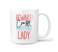 TeHe Gifts Crazy Knitting Lady Funny Birthday Idea Gift Mug for Her