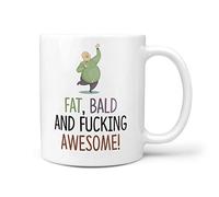 TeHe Gifts Fat Bald and Awesome Novelty 10oz Ceramic Gift Mug