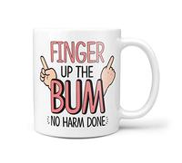 TeHe Gifts Finger Up The Bum No Harm Done Novelty 10oz Ceramic Gift Mug