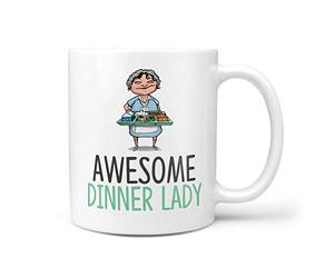 TeHe Gifts Funny Gift Idea for Dinner Lady School Gift 10oz Ceramic Coffee Tea Present Birthday Mug