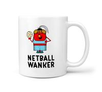 TeHe Gifts Funny Netball Women's Wanker Mug - 11oz Ceramic Novelty Gift for Netball Team Coach Manager Him or Her Gift Secret Santa Birthday Present