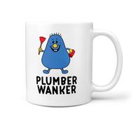 TeHe Gifts Funny Plumber Men's Wanker Mug - 11oz Ceramic Novelty Gift for Him or Her Gift Secret Santa Birthday Present