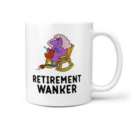 TeHe Gifts Funny Retirement Wanker Mug - 11oz Ceramic Novelty Gift for Him or Her Gift Secret Santa Birthday Present