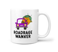 TeHe Gifts Funny Road Rage Men's Wanker Mug - 11oz Ceramic Novelty Gift for Him or Her Gift Secret Santa Birthday Present