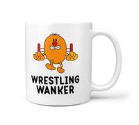 TeHe Gifts Funny Wrestling Men's Wanker Mug - 11oz Ceramic Novelty Gift for Him or Her Gift Secret Santa Birthday Present