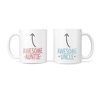 TeHe Gifts Gift for Auntie & Uncle - Mug Set of Two from Nephew Niece for Birthday Christmas Godparents